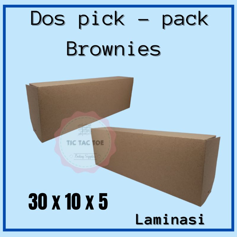 Dos brownies 30x10x5/dos coklat/dos brownies coklat/dos pick-pack/dos pick-pack brownies (isi 10pcs)