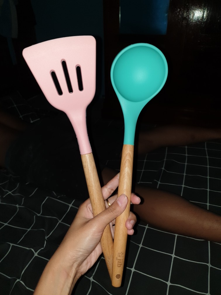 Spatula Silicon-alat Masak Silicon-soup Ladle-sendok Sup-sulicon Utensile