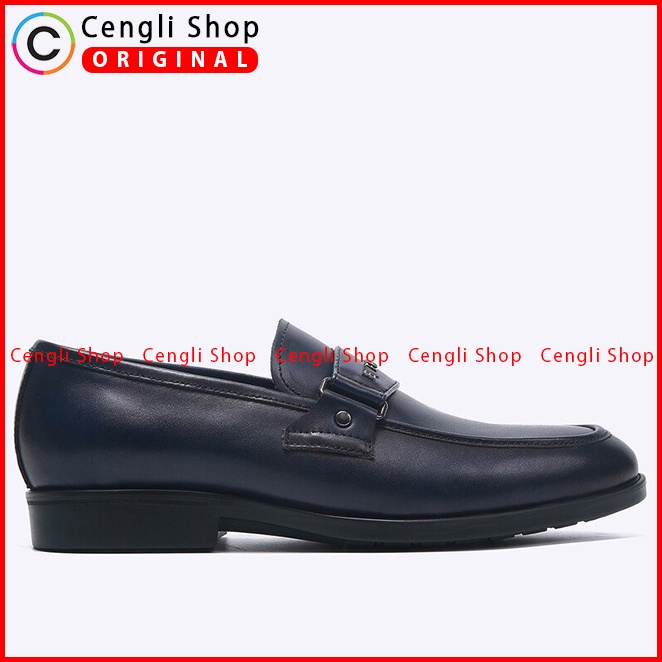 EM74 SEPATU PANTOFEL EVERBEST PRIA ORIGINAL FORMAL KULIT BIRU NAVY