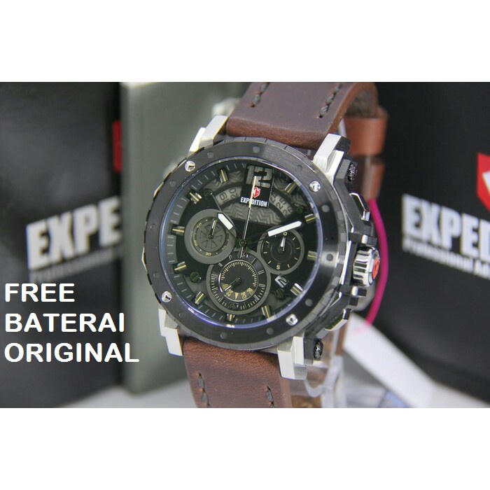 JAM TANGAN PRIA EXPEDITION E 6402 E6402 LEATHER ORIGINAL GARANSI RESMI 1 TAHUN