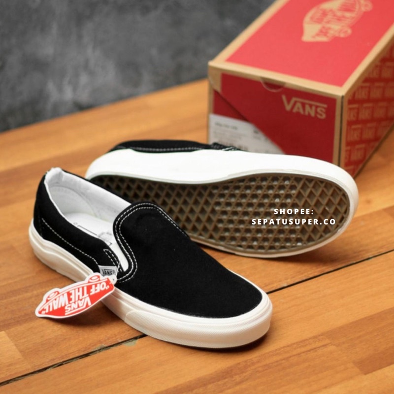 SEPATU VANS SLIP ON OG BLACK WHITE | SEPATU PREMIUM - sobwog-2