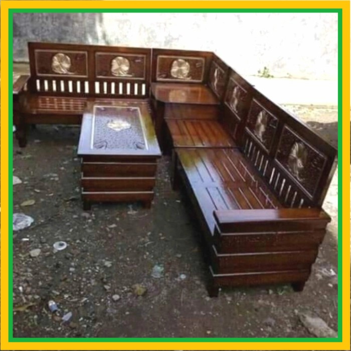 Meja Kursi Tamu Jati Untuk Ruangan Sudut/ Pojok