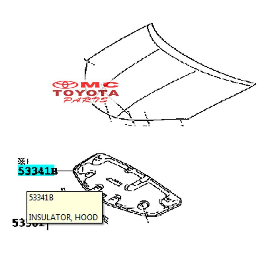 Peredam Cover Tutup Panas Cup Cap Kap Mesin Etios Valco 53341-0D170