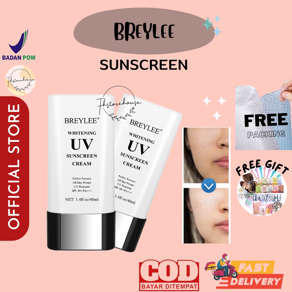 [READY LANGSUNG KIRIM] BPOM BREYLEE WHITENING UV SUNSCREEN CREAM