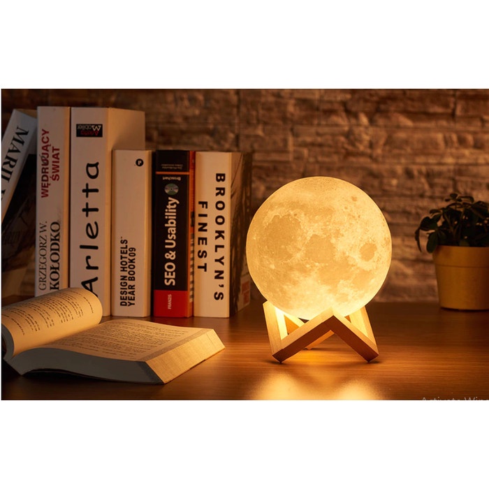 BAROKAH GAMIS Lampu Tidur Bulan 16 Warna RGB + Remote Moon Lamp LALUNA LULLABY