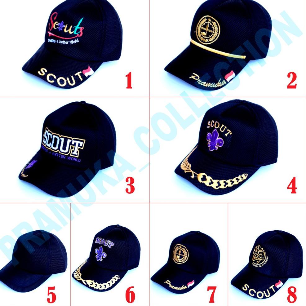 [KODE PRODUK WEDUA6085] Topi scout lapangan pramuka double mess jaring tebal