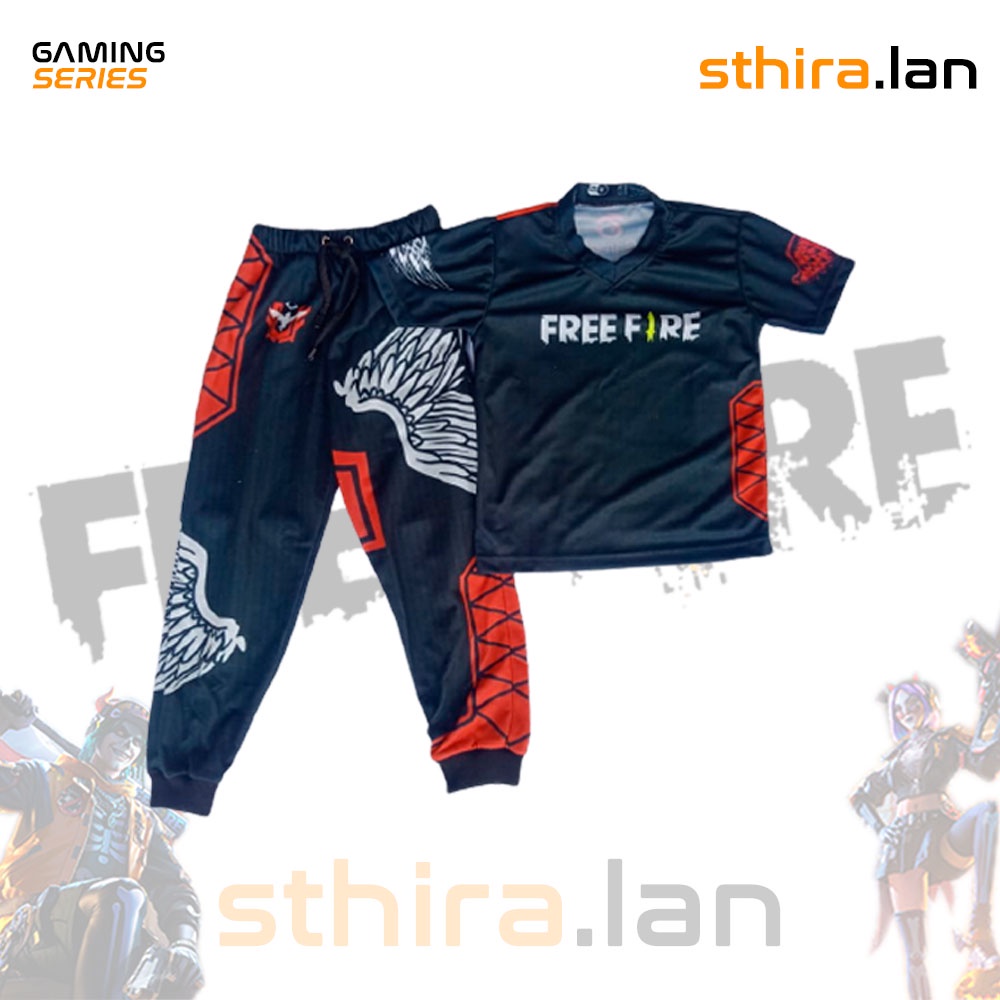 Celana Gaming Free Fire Celana Jogger Gaming  Celana FF BNL Gaming Free Fire Calca Angelica Merah