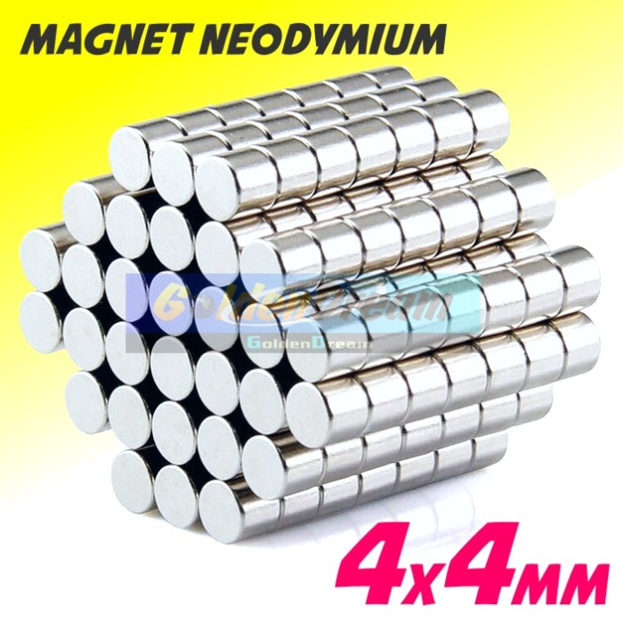Strong Magnet Neodymium 4x4mm Silinder 4x4 mm N52 Coin Mini 4mm 4 x 4