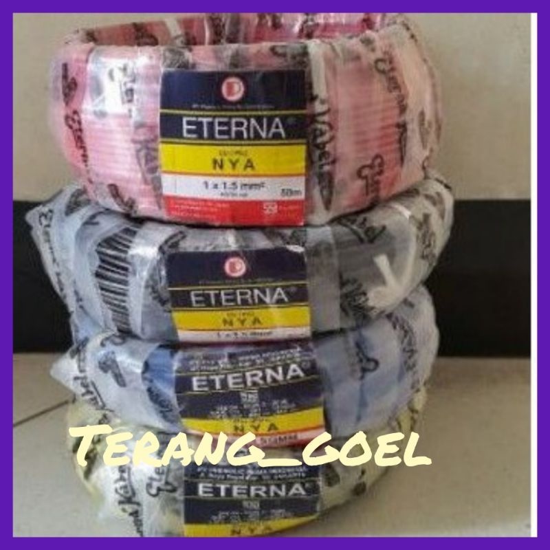 Eterna Kabel Listrik Engkel/Kabel Eterna Tunggal NYA 1x1,5 50Meter / Kabel NYA Eterna 1,5mm 50 Meter