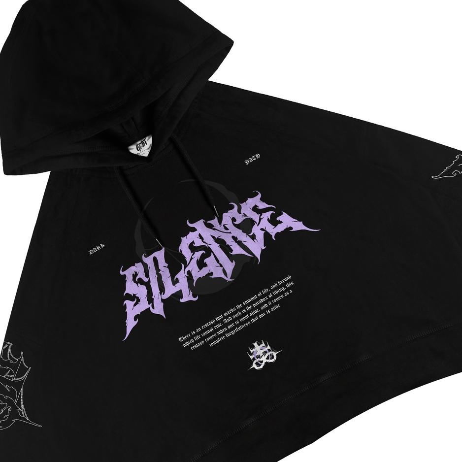 Harga Murah.. GRDT Silence Hoodie Oversize Crop Top Black