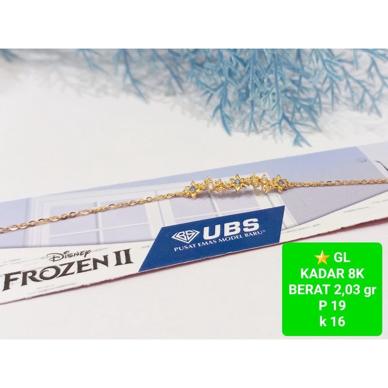 Gelang frozen emas kadar 375/8k ubs