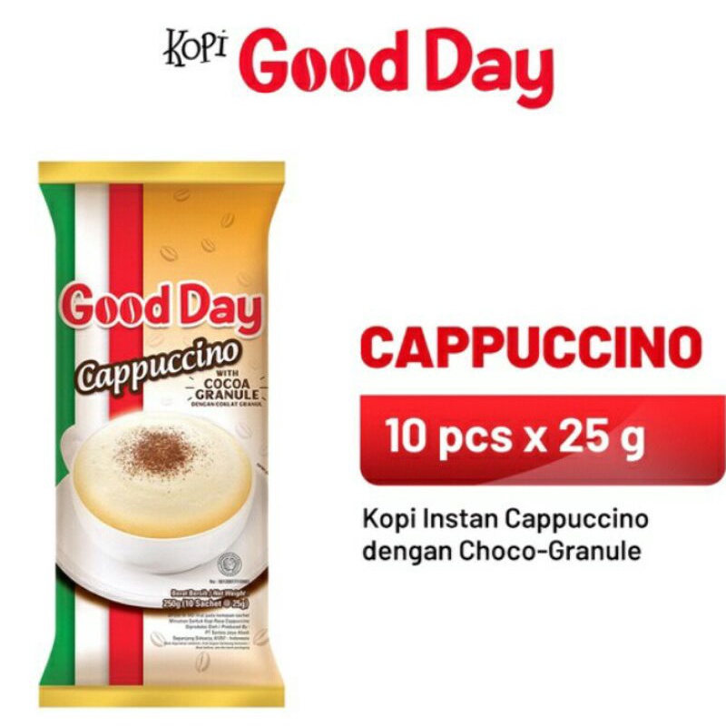 

Good Day cappuccino isi 10 x 25 gram.