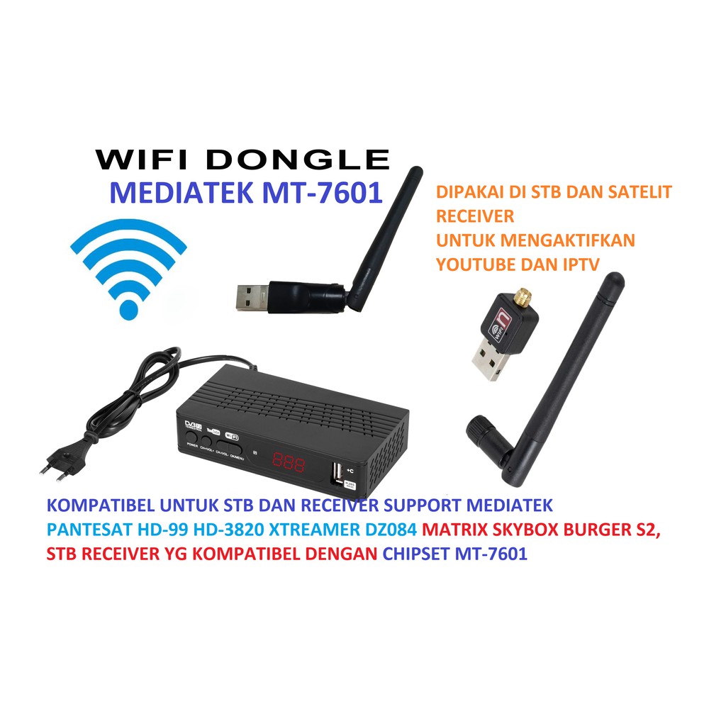 USB WIFI Adapter untuk STB Mediatek MT7601 Wifi Receiver Wireless 150Mbps MTK7601 dongle STB wifi