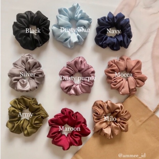 Daily Scrunchie Silk / Scrunchie Satin silk / Ikat Rambut Premium