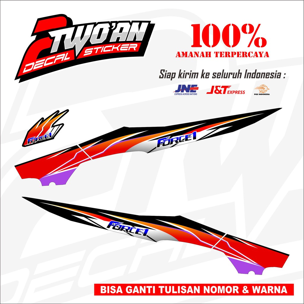 Striping Force1 Merah Keren Murah