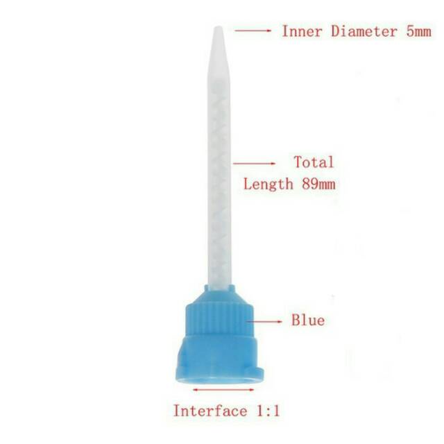 Dental mixing tip blue biru 1:1 tips gigi temporary crown bridge veneer cement semen hantemp charmtemp