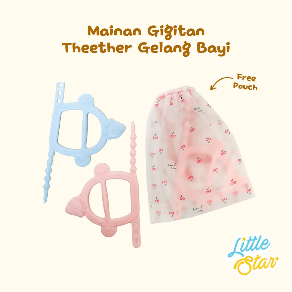 Mainan Gigitan Bayi Theether Gelang Bahan Silikon Lembut Lentur Halus BPA Free