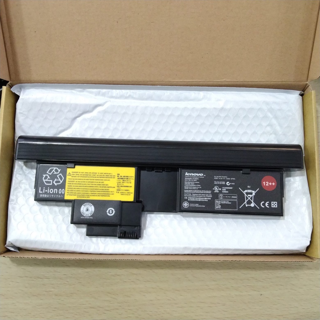 Baterai Batre Battery Laptop IBM LE ThinkPad X200 X201 Tablet X200T 43R9257 42T4658 14.4V 5200mAh 12++ Original 8 cell