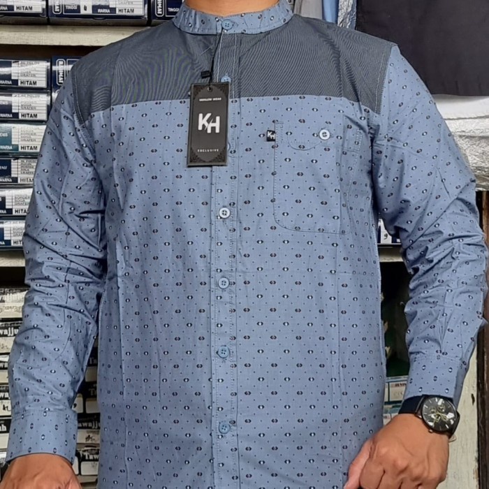 baju kemeja koko pria kemko KH 050 ada jumbo - M