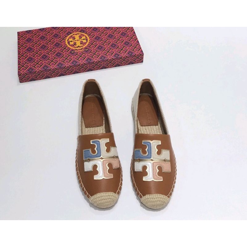 Tory Burch Leather Color Matching Fisherman Flat Shoes Women