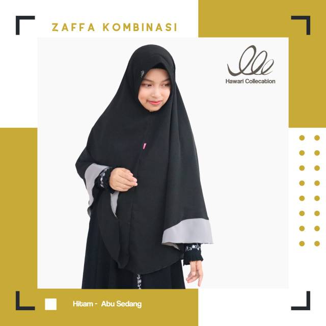 Khimar Zaffa kombinasi size XL by Hawari | jilbab hawari zaffa | kerudung hawari