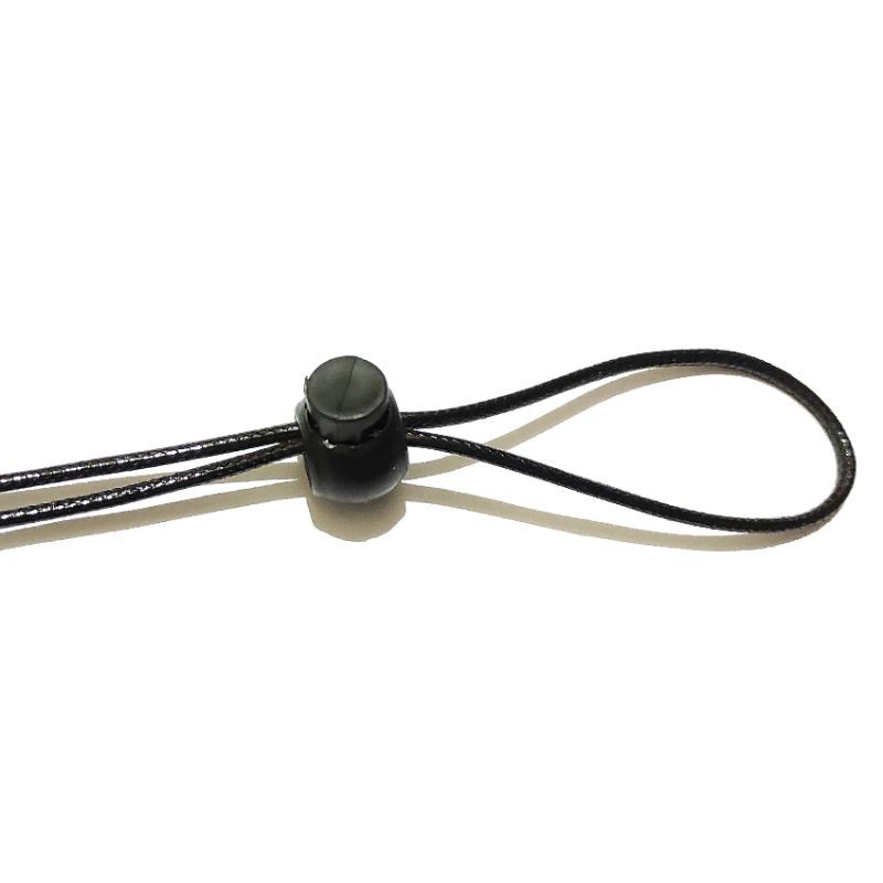 Stopper Tali 1 Lubang Hitam Bulat Tinju Pembatas Tali Cord Lanyard Masker