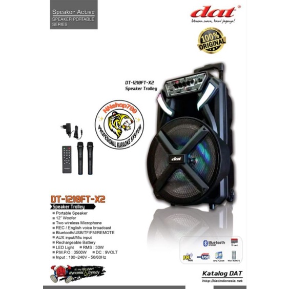 Speaker Portabel dat DT - 1210FT - X2 12inchi/dat 12inchi