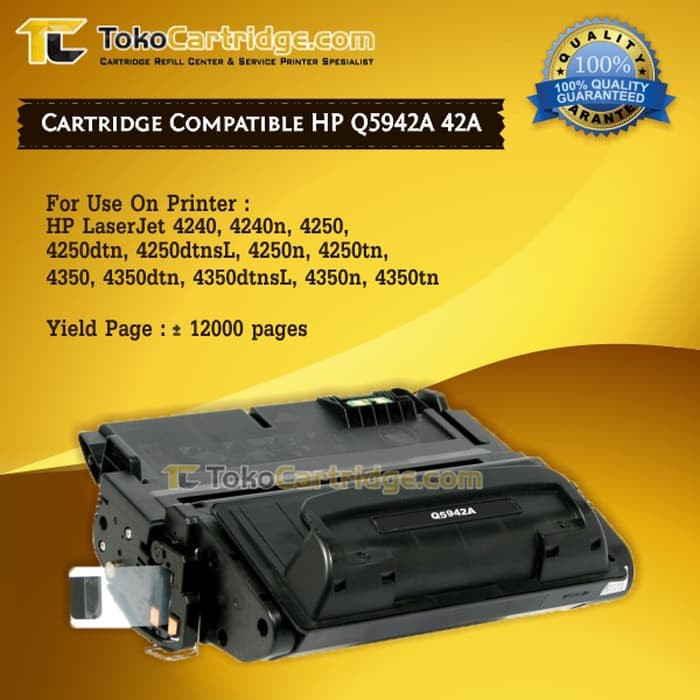 Cartridge Toner Remanufactured Q5942A 42A, Printer HP Laserjet 4240