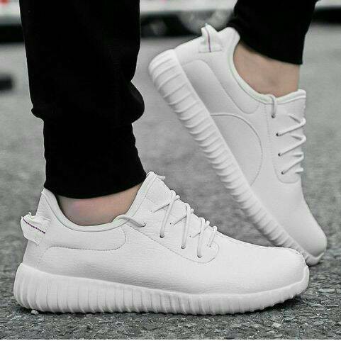 SEPATU TALI YEEZY NEW KULIT PUTIH SOLID REPLIKA