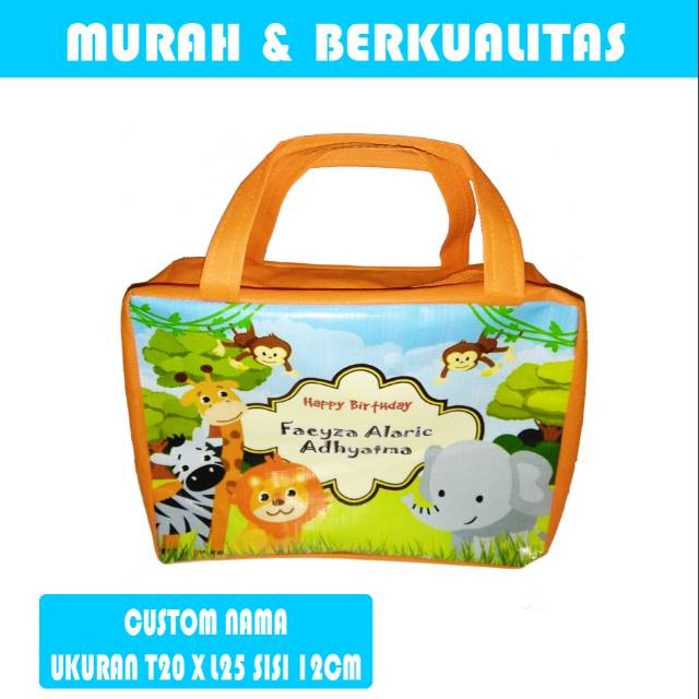

Tas ultah animal custom model tenteng resleting