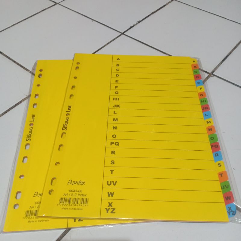 

Divider Abjad Bantex 6043 A4 Karton (A-Z) / Index Pembatas Buku