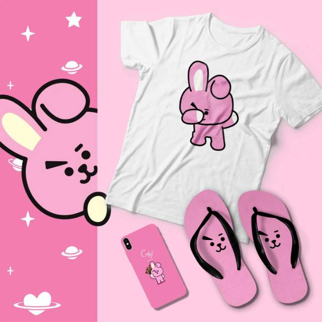 Bt 21 gift set kaos dan sandal tata chimmy cooky van mang rj shooky koya