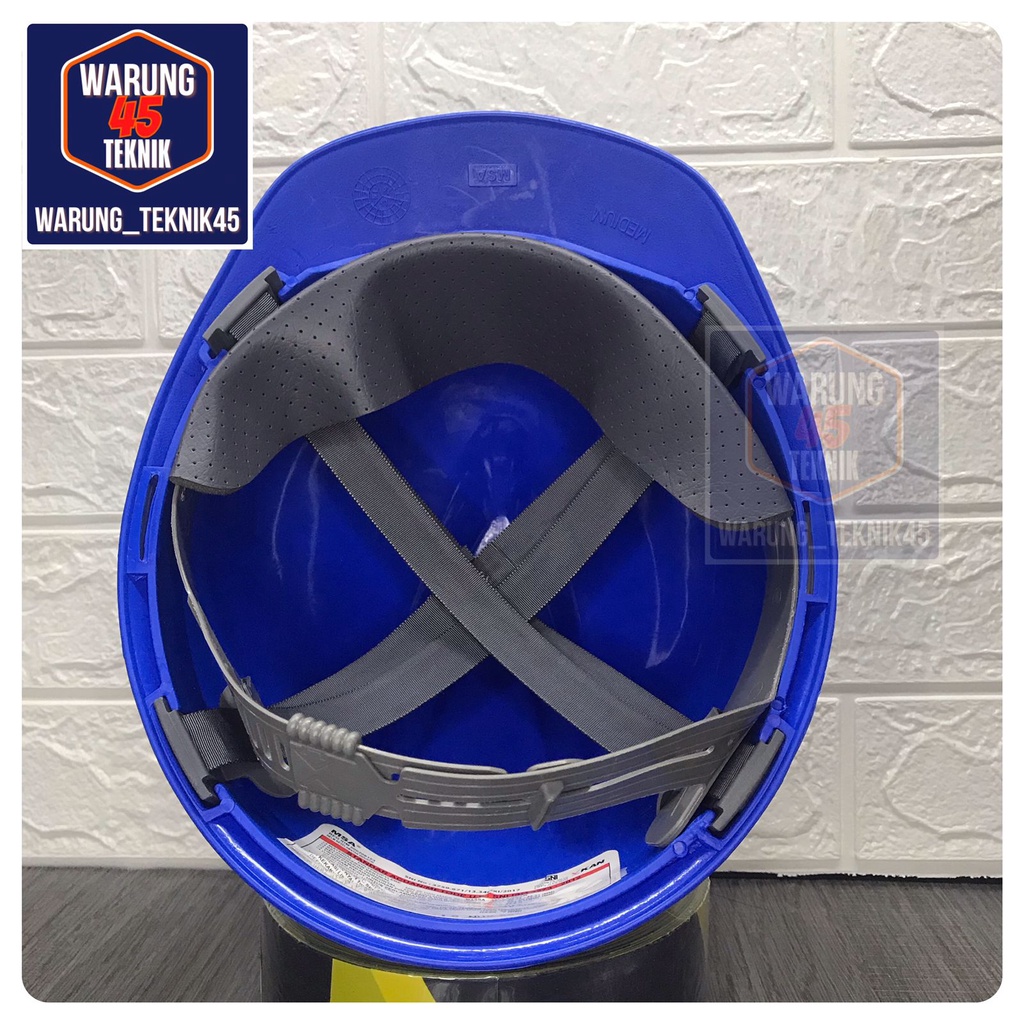 HELM PROYEK SAFETY V GUARD MERK MSA SNI LOKAL SUSPENSI STANDARD - BIRU