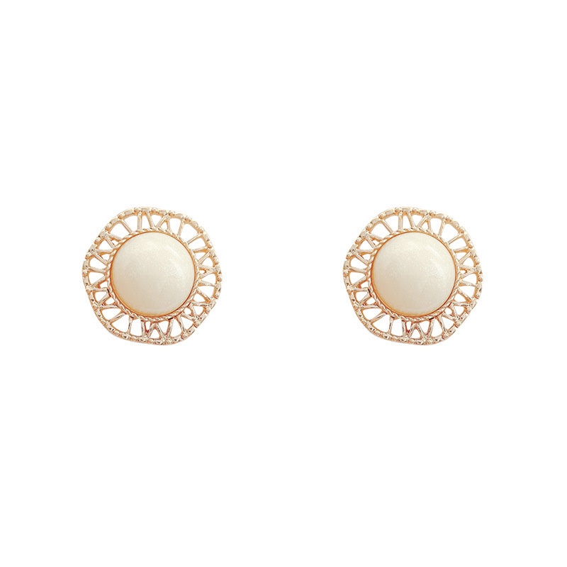 Baroque retro elegan mutiara stud anting-anting untuk wanita 925 sterling silver berongga renda onli