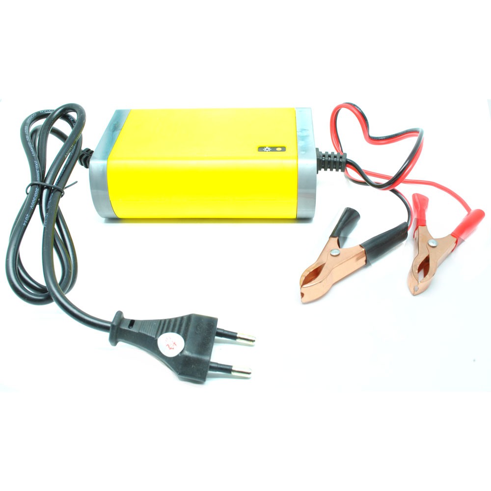 taffware charger aki mobil motor lead acid 12v 2a   ud11   yellow