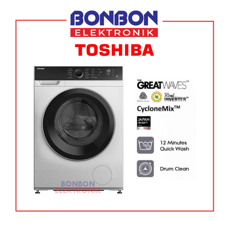 Toshiba Mesin Cuci Front Loading 10.5KG TW-BH105M4N Inverter 10.5 KG