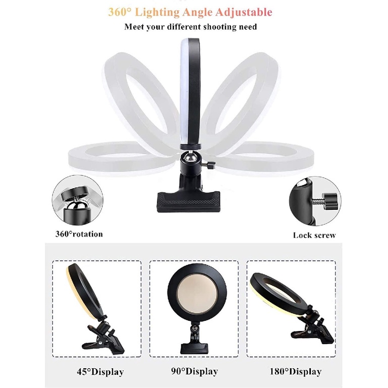 Professional Live Stream 6-inch Desk LED Ring Light