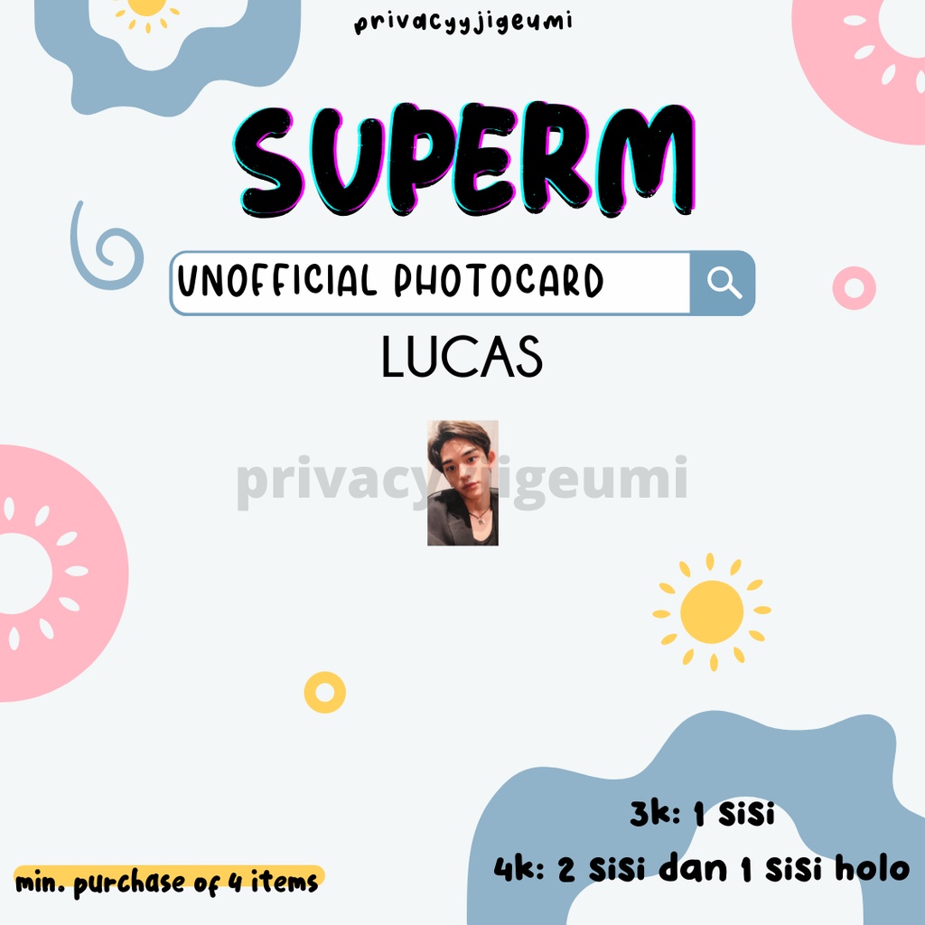 [READY] PHOTOCARD PC UNOFFICIAL LUCAS WAYV SUPERM US VER