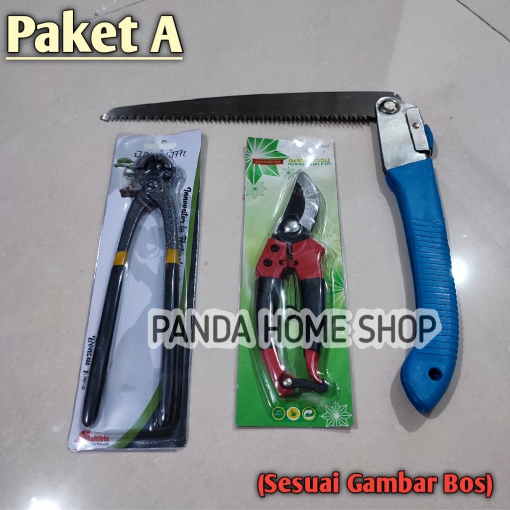 Paket Alat Bonsai Gergaji 3 Set || Gergaji Gunting Catok Pilih Paket