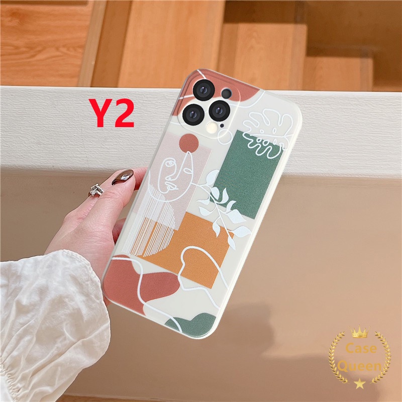 Soft Case Bahan Tpu Motif Geometris Untuk Iphone 12 11 13 Pro Max 6 6s 7 8 Plus X Xr Xs Max Se 2020