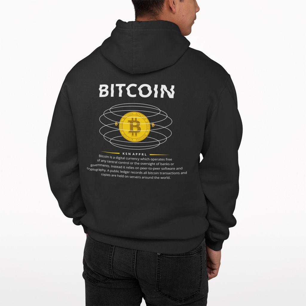 Hoodie Jaket Crypto "Bitcoin Streetwear" - Bitcoin/Kaosan Apparel / Kaos Bitcoin / Crypto Jacket BTC