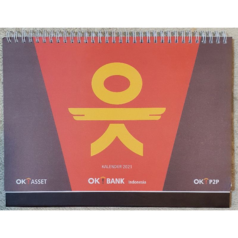 Kalender Meja Bulanan Big Size Exclusive Bank OK Bank Tahun Nov 2020 - Jan 2022