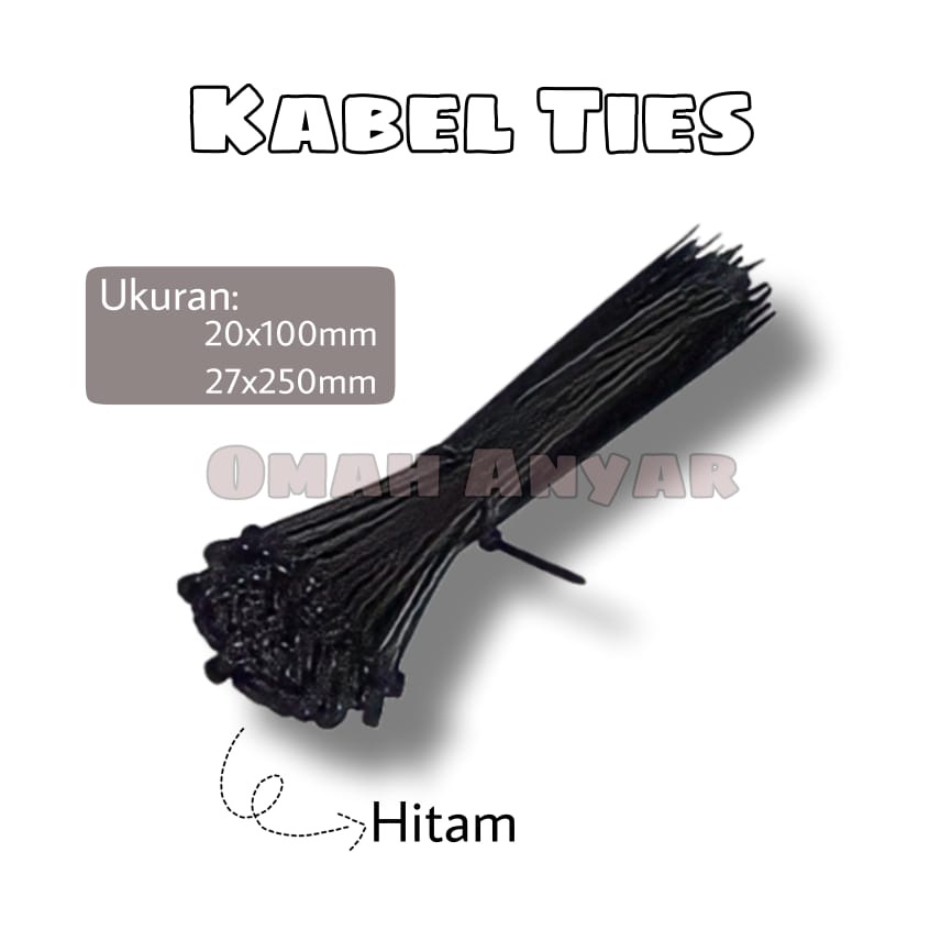 Kabel Ties Tis Ukuran 20x100mm 27x250mm Hitam