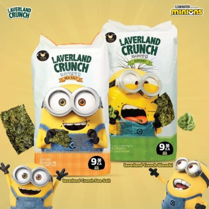 

✨COD✨ laverland crunch seaweed snack korea 3 varian habanero wasabi seasalt - seasalt