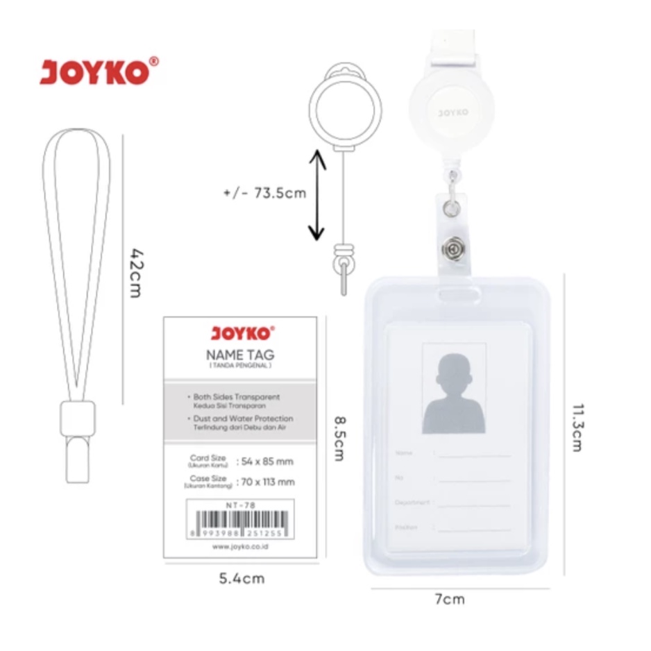 

Name Tag Tanda Pengenal Gantungan Kartu Nama Joyko NT-78 ~ 80