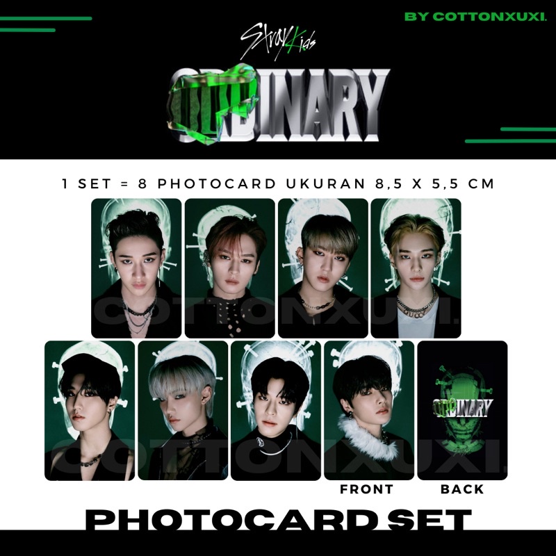 [PC SET] Stray Kids ODDINARY Mini Album Unofficial Photocard Bang Chan Lee Know Hyunjin Changbin Han