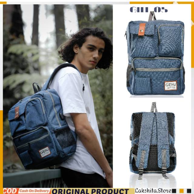 TAS RANSEL DISTRO GEHU CASUAL PRIA&amp;WANITA TAS KERJA KULIAH SANTAI WEKEND HUNTING MULTYFUNGSI