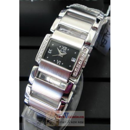 Alba Ladies AXT481X1 Black Silver Kotak Jam Tangan Wanita Original AXT481