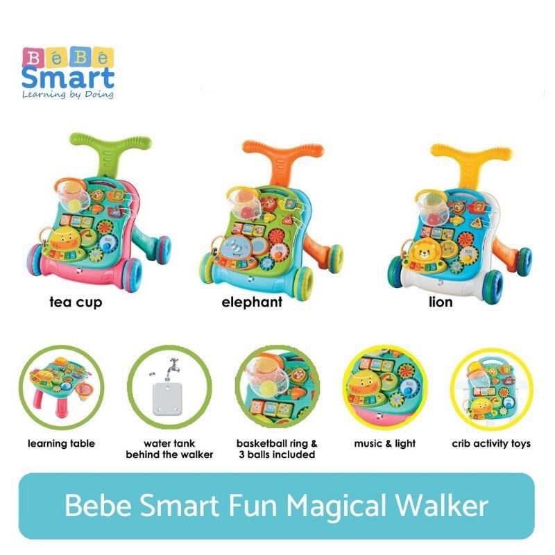 BEBESMART PUSH WALKER Bisa dibentuk Meja/FUN MAGICAL WALKER BEBESMART/BEBE SMART/DORONGAN BELAJAR JALAN BAYI/Mainan Bayi Belajar Jalan Bebe smart Push Walker Play along walker/Mainan bayi dorongan