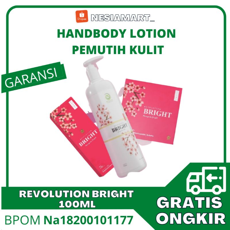 REVOLUTION BRIGHT BPOM WHITENING BODY LOTION I HAND BODY PEMUTIH KULIT TUBUH PRIA WANITA